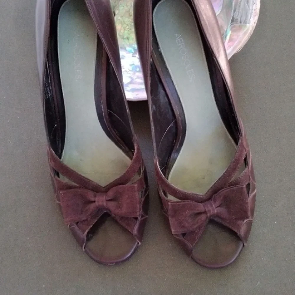 Aerosoles Brown Suede and Leather Heels
